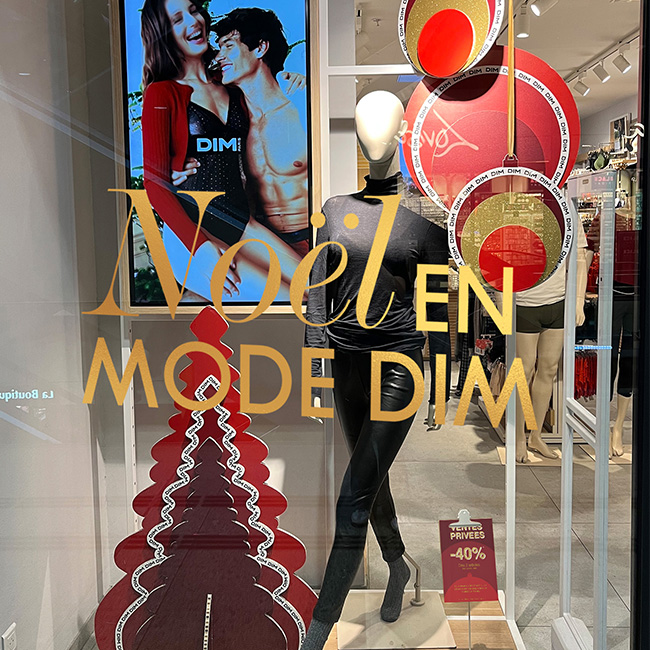 Dim - Vitrine de noel - Vitrine - Scénographie